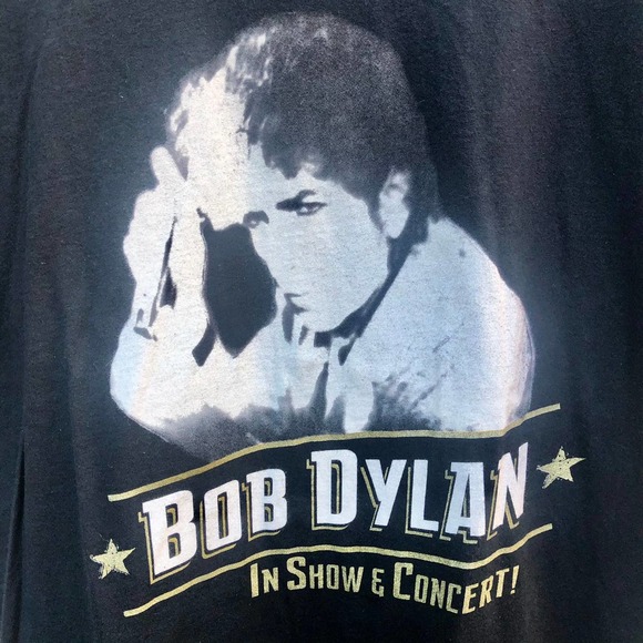 vintage 90’s BOB DYLAN In Show & Concert! double sided graphic tee shirt MEDIUM - Picture 1 of 4